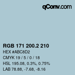 カラーコード: RGB 171 200.2 210 | qconv.com