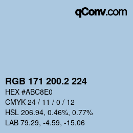 カラーコード: RGB 171 200.2 224 | qconv.com