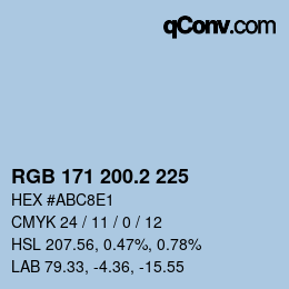 カラーコード: RGB 171 200.2 225 | qconv.com