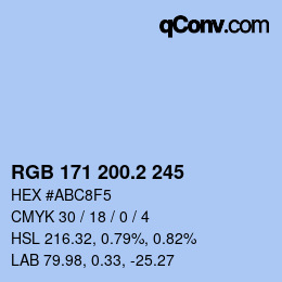 カラーコード: RGB 171 200.2 245 | qconv.com
