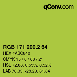 カラーコード: RGB 171 200.2 64 | qconv.com