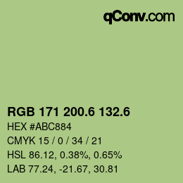 カラーコード: RGB 171 200.6 132.6 | qconv.com