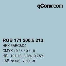 カラーコード: RGB 171 200.6 210 | qconv.com