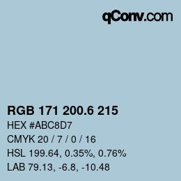 カラーコード: RGB 171 200.6 215 | qconv.com