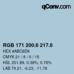 カラーコード: RGB 171 200.6 217.6 | qconv.com