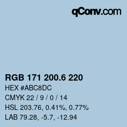 カラーコード: RGB 171 200.6 220 | qconv.com