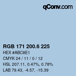 カラーコード: RGB 171 200.6 225 | qconv.com