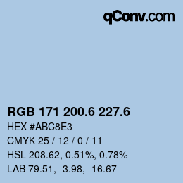 カラーコード: RGB 171 200.6 227.6 | qconv.com