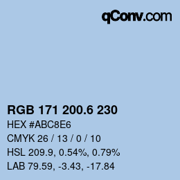 カラーコード: RGB 171 200.6 230 | qconv.com