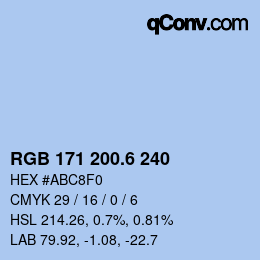 カラーコード: RGB 171 200.6 240 | qconv.com