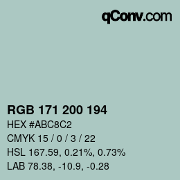 Código de color: RGB 171 200 194 | qconv.com