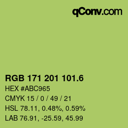 カラーコード: RGB 171 201 101.6 | qconv.com