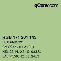 Color code: RGB 171 201 145 | qconv.com