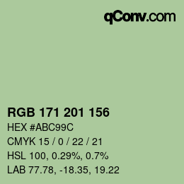 Color code: RGB 171 201 156 | qconv.com