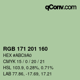 カラーコード: RGB 171 201 160 | qconv.com
