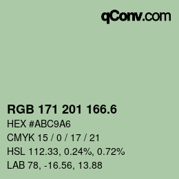カラーコード: RGB 171 201 166.6 | qconv.com