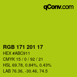 Color code: RGB 171 201 17 | qconv.com