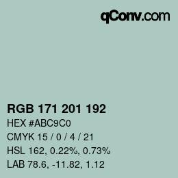 Farbcode: RGB 171 201 192 | qconv.com