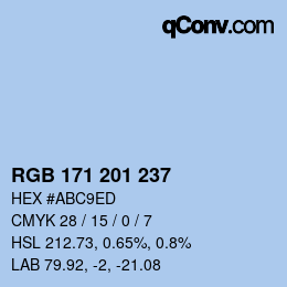 Color code: RGB 171 201 237 | qconv.com