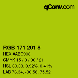 颜色代码: RGB 171 201 8 | qconv.com