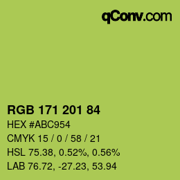 Color code: RGB 171 201 84 | qconv.com