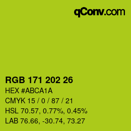 カラーコード: RGB 171 202 26 | qconv.com