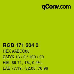 Color code: RGB 171 204 0 | qconv.com