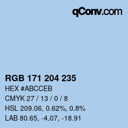 Color code: RGB 171 204 235 | qconv.com