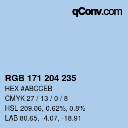 Código de color: RGB 171 204 235 | qconv.com