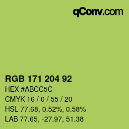 颜色代码: RGB 171 204 92 | qconv.com