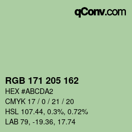 カラーコード: RGB 171 205 162 | qconv.com