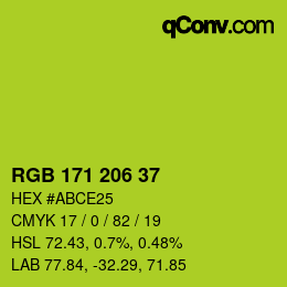 Color code: RGB 171 206 37 | qconv.com