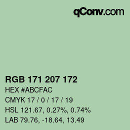Código de color: RGB 171 207 172 | qconv.com