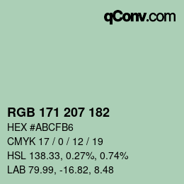颜色代码: RGB 171 207 182 | qconv.com