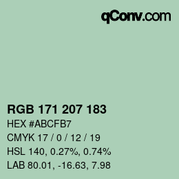 Código de color: RGB 171 207 183 | qconv.com