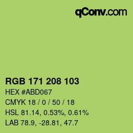 Color code: RGB 171 208 103 | qconv.com
