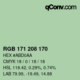 Color code: RGB 171 208 170 | qconv.com