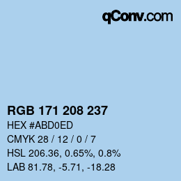 Color code: RGB 171 208 237 | qconv.com