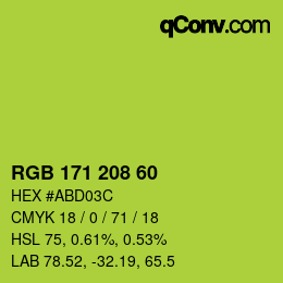 カラーコード: RGB 171 208 60 | qconv.com