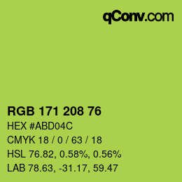 Color code: RGB 171 208 76 | qconv.com