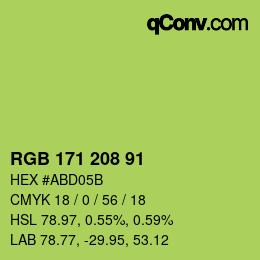 Color code: RGB 171 208 91 | qconv.com