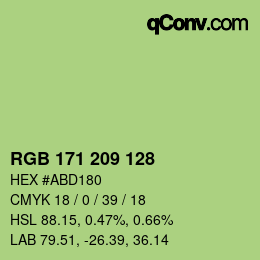 颜色代码: RGB 171 209 128 | qconv.com