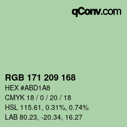 Color code: RGB 171 209 168 | qconv.com