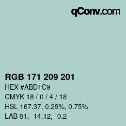 Color code: RGB 171 209 201 | qconv.com