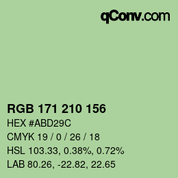 Color code: RGB 171 210 156 | qconv.com
