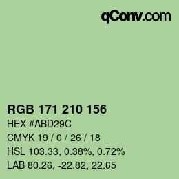 Color code: RGB 171 210 156 | qconv.com