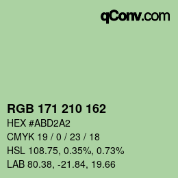 Color code: RGB 171 210 162 | qconv.com