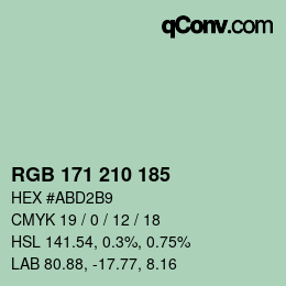 カラーコード: RGB 171 210 185 | qconv.com