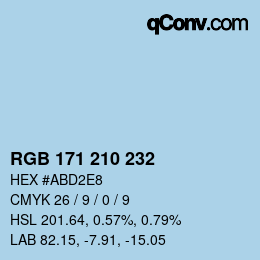 Color code: RGB 171 210 232 | qconv.com