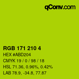 Color code: RGB 171 210 4 | qconv.com